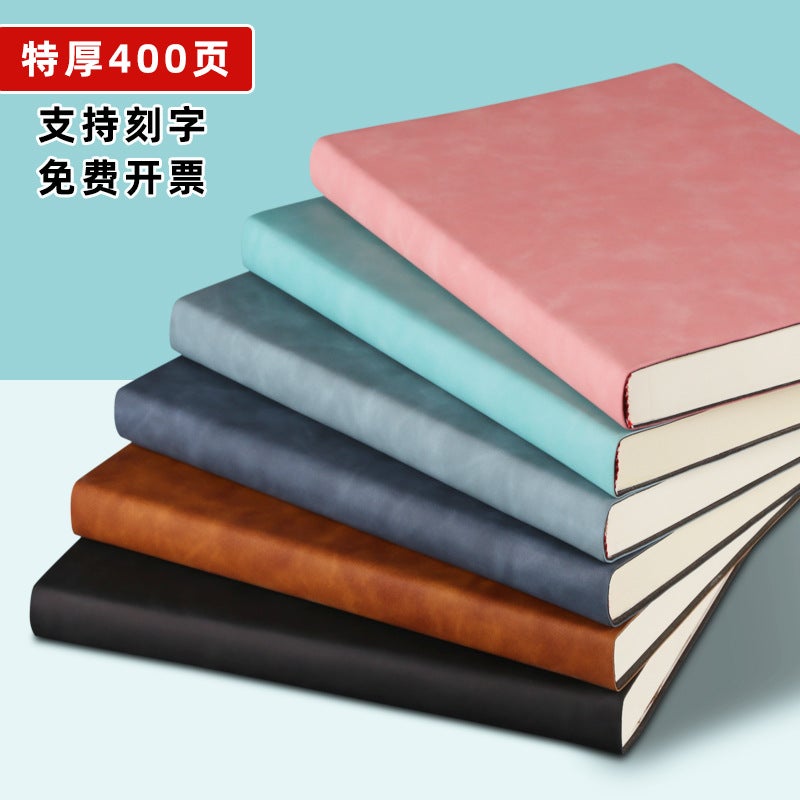 A4 Notebook Thickened Simple Diary B5 Office Meeting Soft Copy Cornell Notebook Printed Logo - Image 2